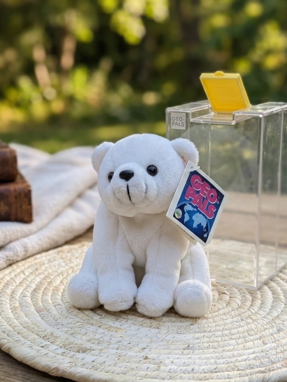 Vintage Polar Bear Geo Pets Plush Toy Stuffed Animal 90s Y2K Coquette Room Decor